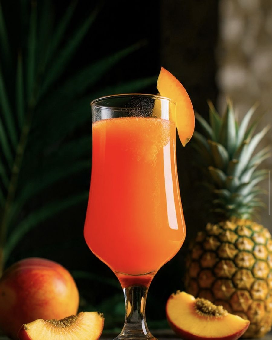 Un cocktail tropical servi au bar d’El Barrio Latino